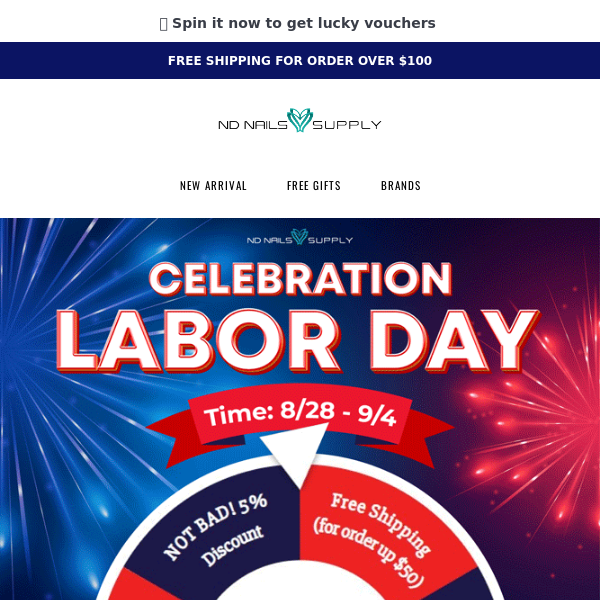 🎉 LABOR DAY SALE: Lucky Wheel with many deals for you 🇺🇸