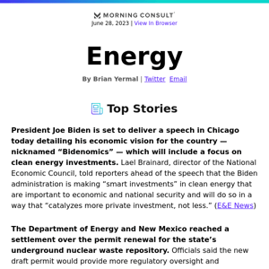 President’s ‘Bidenomics’ Plan to Include Clean Energy Focus