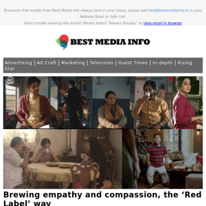 Brewing empathy and compassion, the ‘Red Label’ way; RK Swamy IPO; Sagnik Ghosh joins TOI; Publishers growing interest in retail media investment