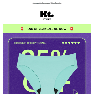 Kt by Knix: 🚨 One Day Left: 60% Off Period Undies!