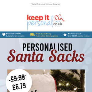 🎅 Santa Sacks From Just £6.79!