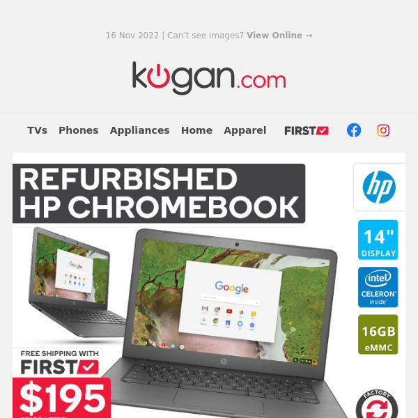 HP Chromebook $195 (Rising to $239) - Hurry, Today Only!