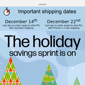 Get moving – the holiday savings sprint is on!