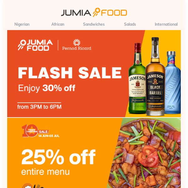 Set Your Alarms⏰. Don't Miss the Jumia Party Flash Sale Today 🥃