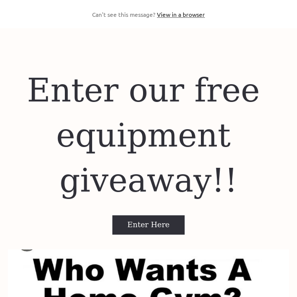 Enter our free equipment giveaway!!