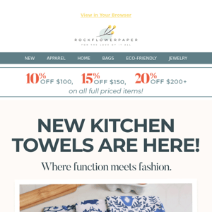 New Kitchen Towel Prints - JUST IN!