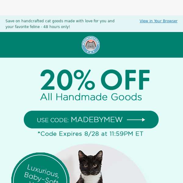 Shop Handmade & Get 20% OFF! 👋