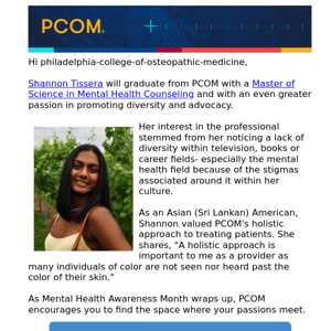 PCOM counseling student inspired by diversity and advocacy within own culture