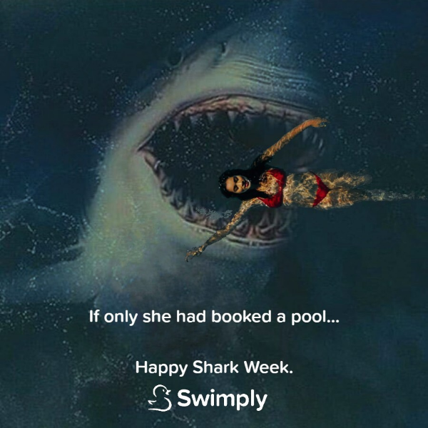 Happy Shark Week! Take a dip with $20 off your first pool at Swimply!