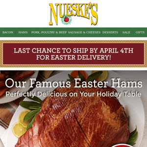 Our Famous Easter Hams + 15% Off Your Order