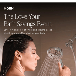HAPPENING NOW: 15% Off Select Showers