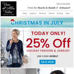 Today Only: 25% Off Holiday Fashion + Jewelry
