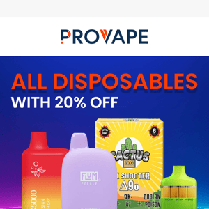 🔥MEGA DEAL: 20% OFF on all disposables