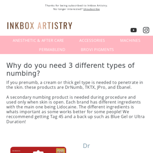 Did you know you need THREE different types of numbing? -Inkbox Artistry