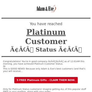 Claim Your Platinum Status
