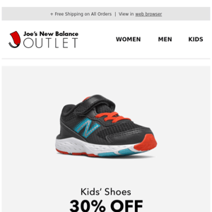 30% Off Kids' Shoes