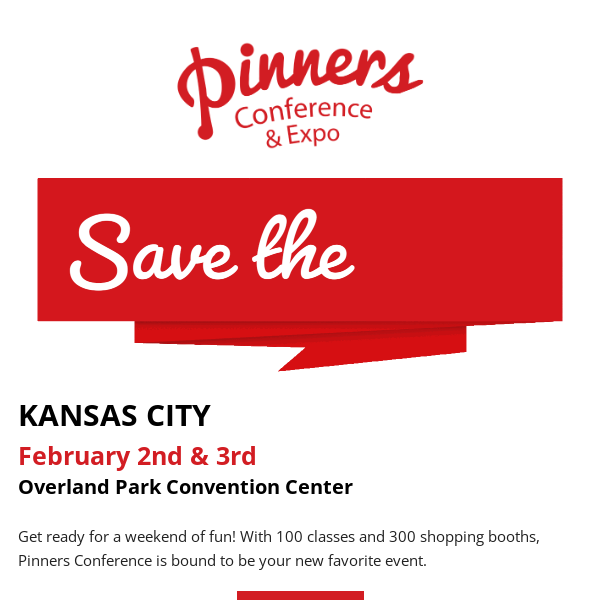 Save the date! Pinners is February 2nd & 3rd! 📍
