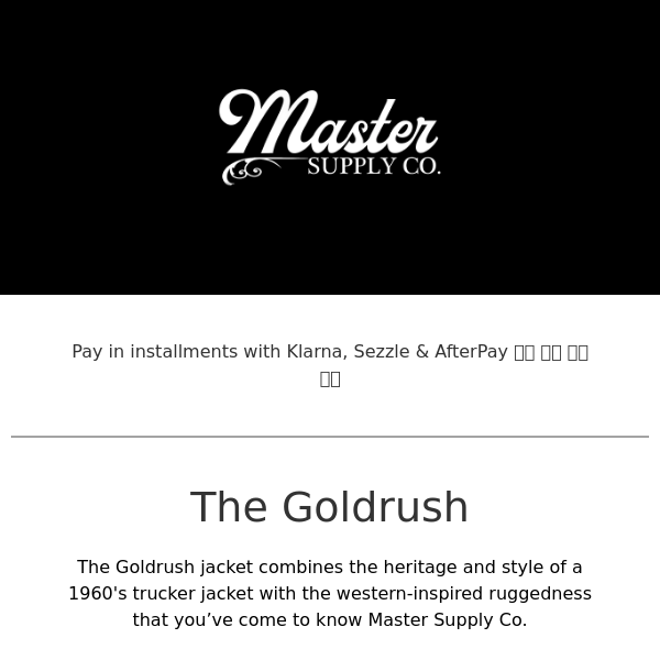 Master Supply Co - The Goldrush