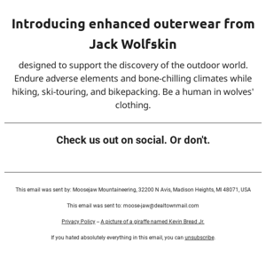 Discover the outdoors with Jack Wolfskin.