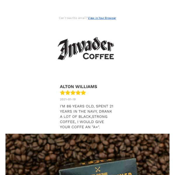 Get free coffee today with INVADER PODS