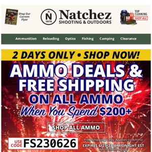 Free Shipping on All Ammo When You Spend $200+