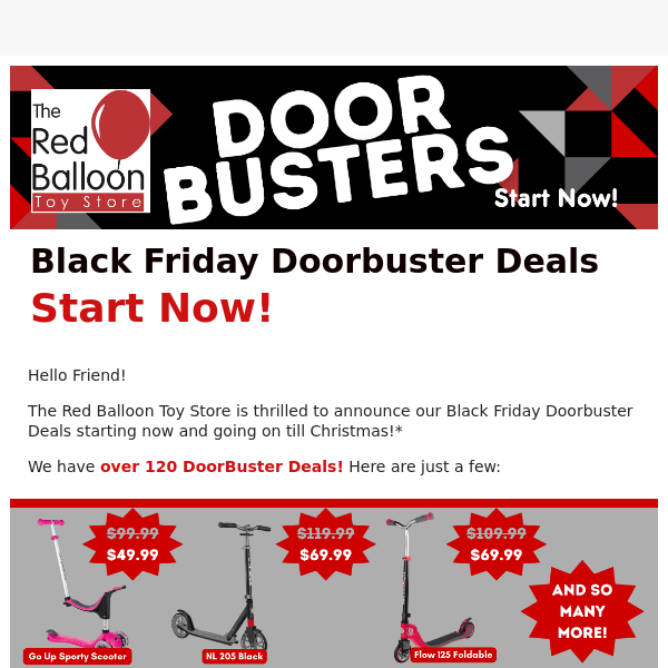 🎈Black Friday Doorbuster Deals Start Now! - The Red Balloon Toy Store