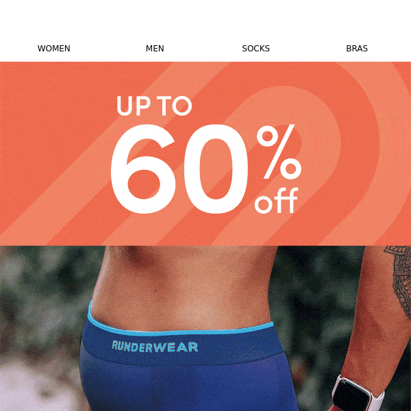 Up to 60% off the best running underwear!