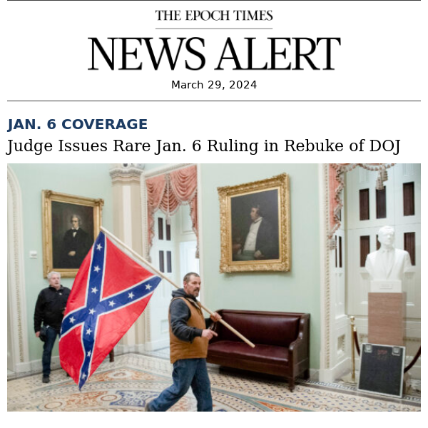Breaking: Judge Issues Rare Jan. 6 Ruling in Rebuke of DOJ