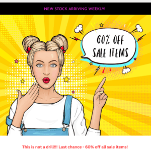 This is not a joke.... 60% off all sale items! 🤑🛍️