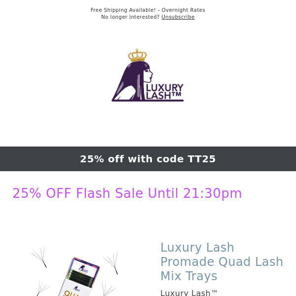 25% OFF Flash Sale until 21:30pm