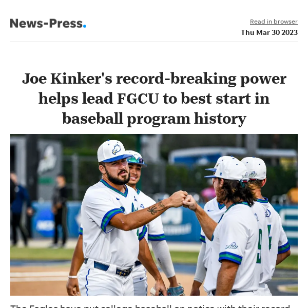 News alert: The No. 16 ranked Eagles baseball team digs the long ball as FGCU flexing muscle nationally