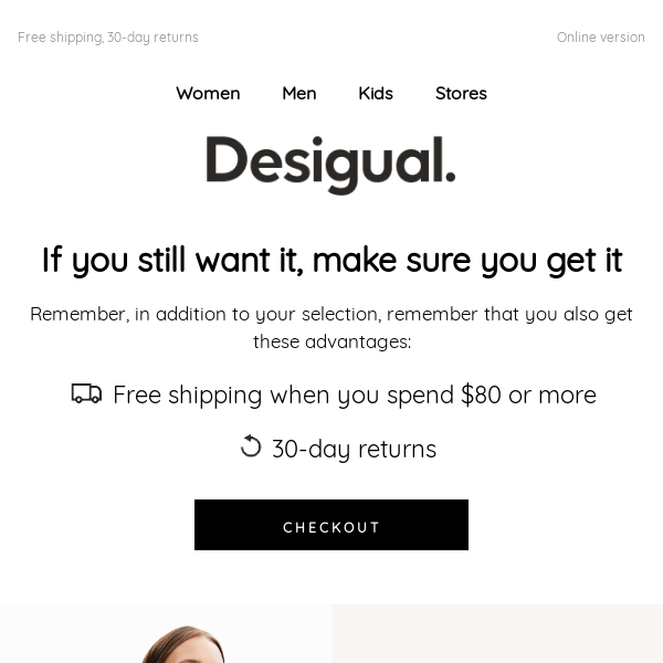 Get your cart back. It comes with its advantages. - Desigual