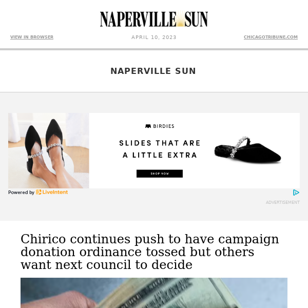 Chirico continues push to have campaign donation ordinance tossed | Feedback sought on new signage plan directing visitors to downtown Naperville