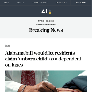 Alabama bill would let residents claim ‘unborn child’ as a dependent on taxes