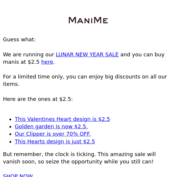 Buy Manis at $2.5