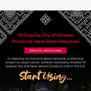 Dry shampoo recalled? Use ours instead & save 20%