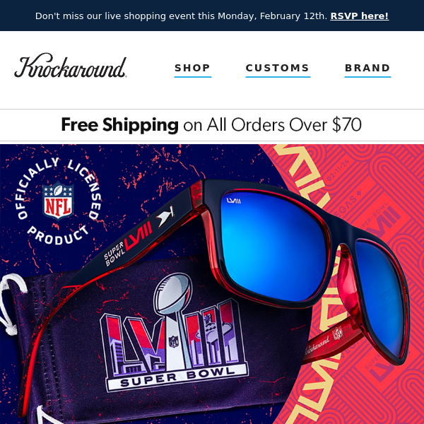 Super Bowl LVIII Sunglasses | Limited Quantity Available!