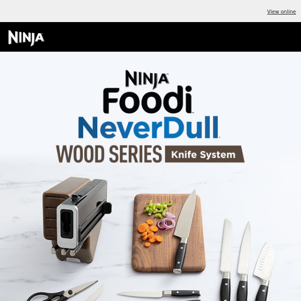  Ninja K52013 Foodi NeverDull Premium 13 Piece German Stainless  Steel Wood Series Knife System with Built-in Sharpener, Walnut Stain/Black:  Home & Kitchen