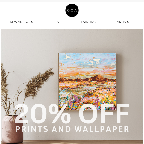 20% off Prints & Wallpaper 🤩 Make over your space for the new year