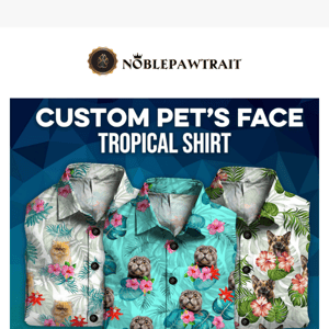 Where Style Meets Whiskers! 🐱Create Your Own Custom Pet's Face Tropical Shirt – Live Preview Now Available! 🔥