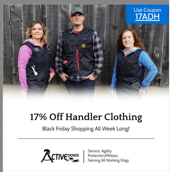 Black Friday~15% Off Handler Clothing