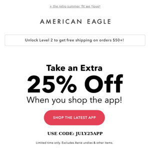 Oh, sn-app! Take 25% off in the app 📱