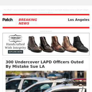 300 Undercover LAPD Officers Outed By Mistake Sue – Tue 01:03:28PM