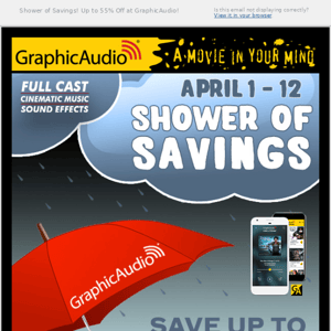Shower of Savings ☔ Save up to 55% Off at GraphicAudio!