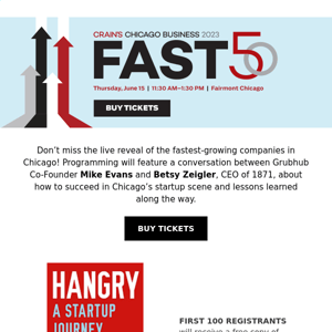 Registration open! Celebrate Chicago’s fastest-growing companies at our annual Fast 50 Event