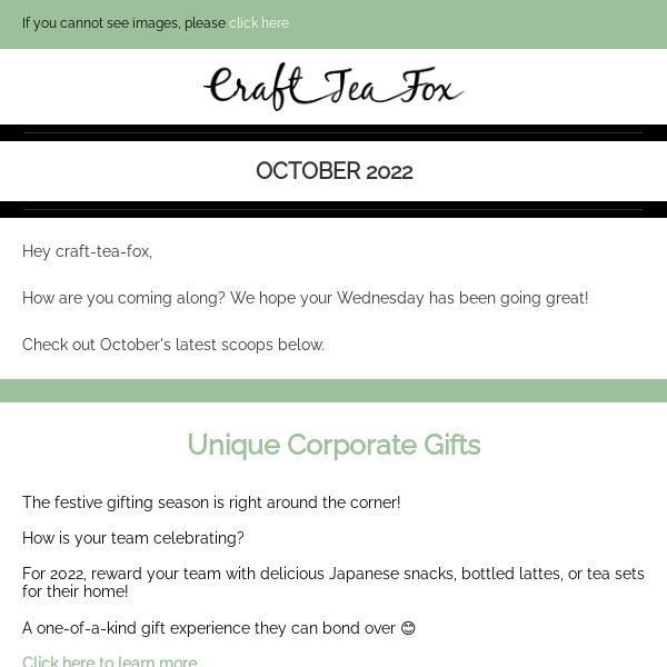 October Updates - Craft Tea Fox