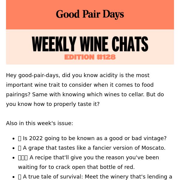 Weekly Wine Chats #128⛱