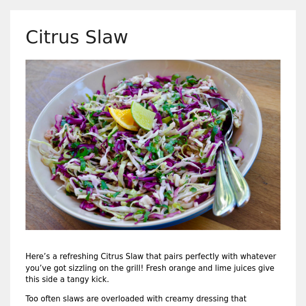 Foodie Fitness (Citrus Slaw)