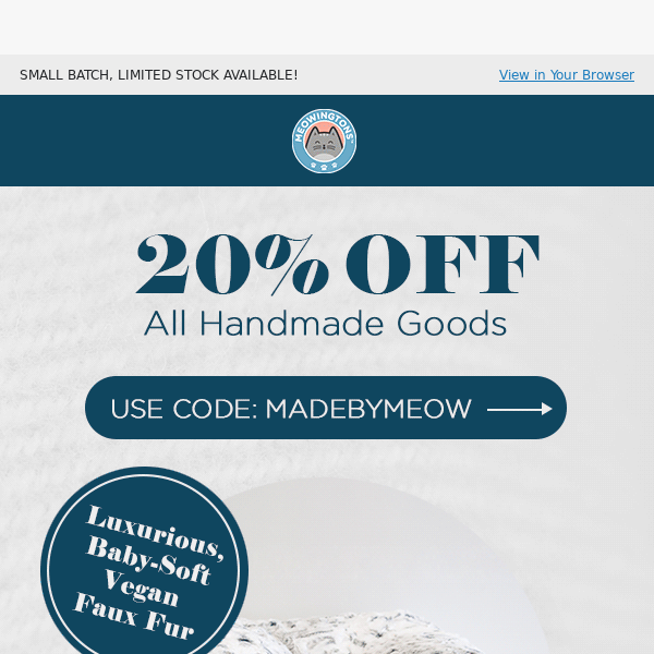 Shop HANDMADE & Get 20% OFF! 😻