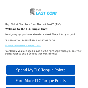 Welcome to The TLC Torque Team: Important Info Inside (rewards, referrals, and more...)